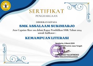 SMK Assalaam Raih nilai Maksimal 100 pada Kemampuan literasi di Rapor Pendidikan