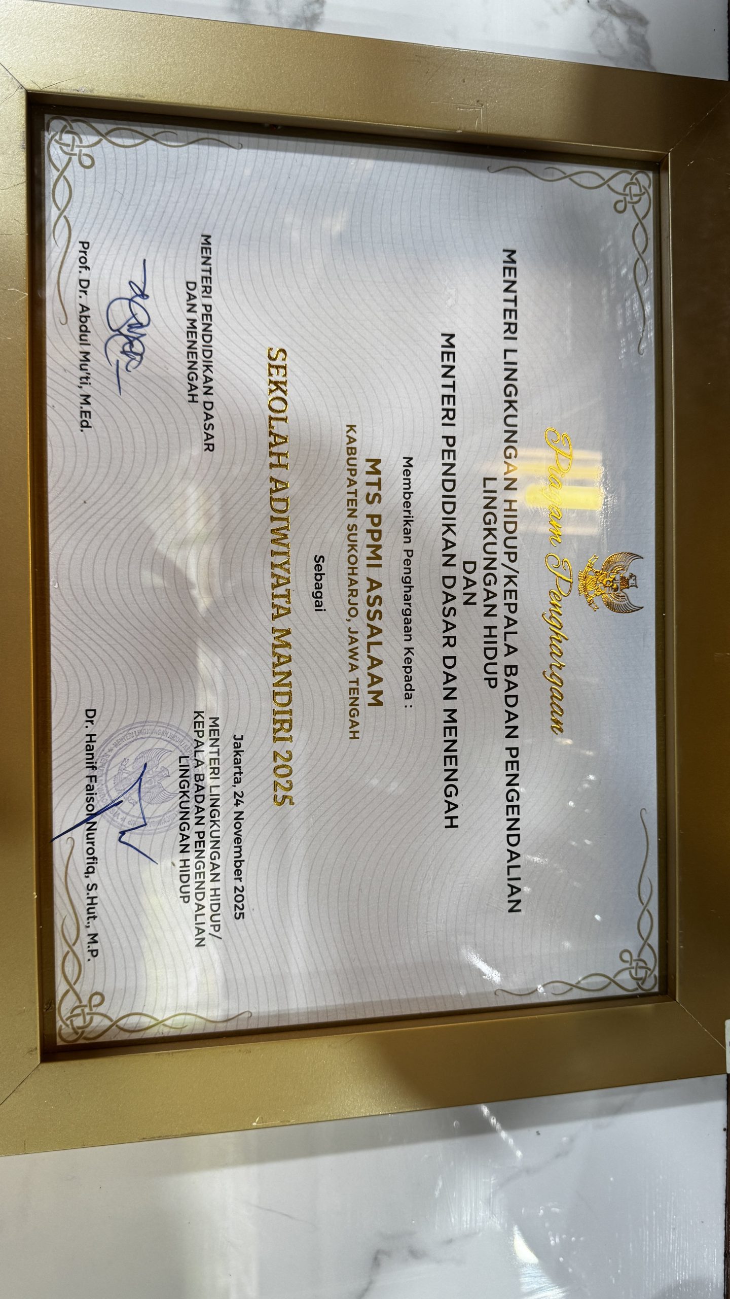 MTs PPMI Assalaam Raih Penghargaan Adiwiyata Mandiri 2025 Tingkat Nasional