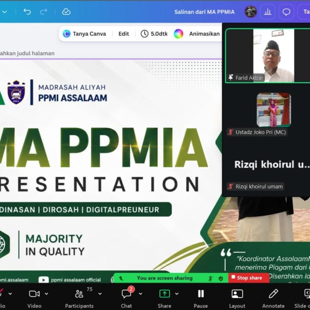 Awali KBM, MA PPMI Assalaam Perkuat Sinergi dengan Wali Santri melalui Pertemuan Daring
