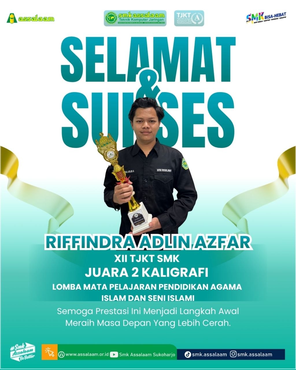 Siswa SMK Assalaam Sukoharjo Raih Juara 2 Kaligrafi MAPSI